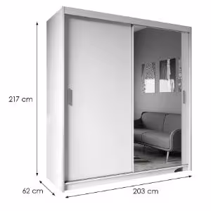 Obrazek Szafa Cherry 203 biała/biały lustro 