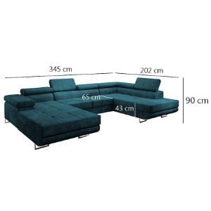 Obrazek Narożnik z funkcją spania Lotus U Kronos 04 prawostronny