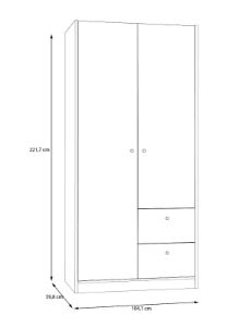 Obrazek Szafa dwudrzwiowa z szufladami Coxim CXMS921L