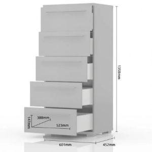 Obrazek Komoda Piano 5S F5/PN-70/KA/70 crystal white