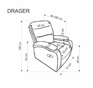 Obrazek Fotel z funkcją relaks Parker Velvet beżowy