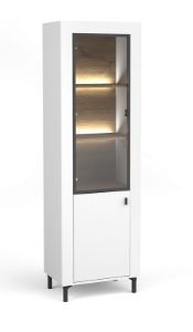 Obrazek Witryna wysoka MO3 dąb whisky/biały mat