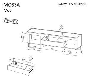 Obrazek Szafka RTV Mossa MO8 dąb whisky/cashmere