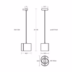 Obrazek Lampa HUGO Black 2959/Z-B-1 LW1
