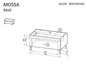 Obrazek Stolik kawowy Mossa MO9 dąb whisky/biały mat