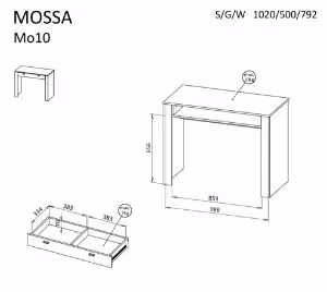 Obrazek Biurko Mossa MO10 dąb whisky/biały mat