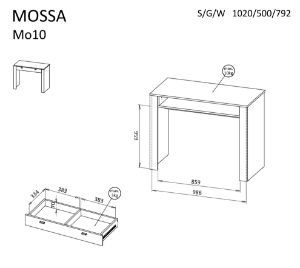 Obrazek Biurko Mossa MO10 dąb whisky/cashmere