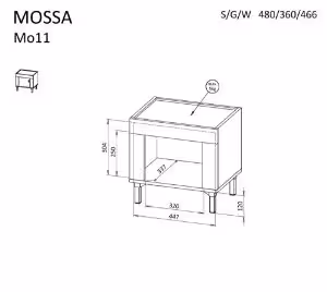 Obrazek Szafka nocna Mossa MO11 dąb whisky/czarny mat