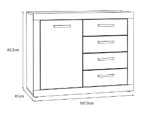 Obrazek Komoda Sand TBBK221L dąb mauvella
