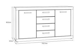 Obrazek Komoda duża Sand TBBK231 dąb mauvella