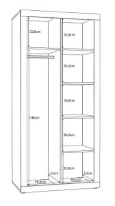 Obrazek Szafa dwudrzwiowa Sand TBBS821 dąb mauvella