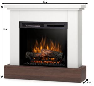 Obrazek Kominek elektryczny Jukon 23 biały mat/ciemny dąb