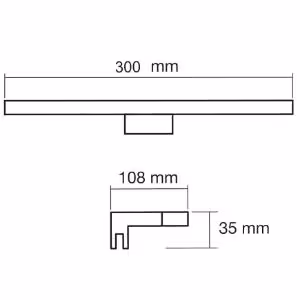 Obrazek Kinkiet Q-300B LED BLACK 5W 30CM K1