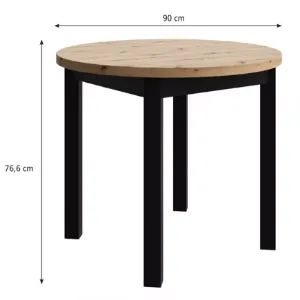 Obrazek Stół Perla 90 artisan/czarny
