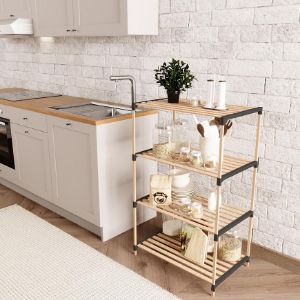 Obrazek Regał Wielofunkcyjny FIX-2006-4 naturalny/czarny