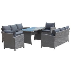 Obrazek Komplet technorattanowy Bados Black 2+2+1