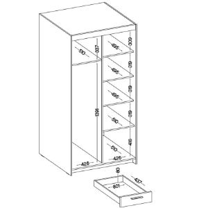 Obrazek Szafa Elena 2D3S dąb sonoma