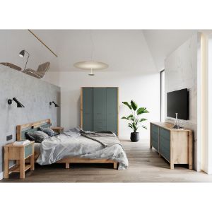 Obrazek Łóżko Indygo L160 dąb wotan-green