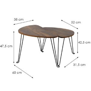 Obrazek Zestaw Stolików Loft 8621 E dark vintage wood