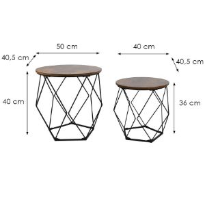 Obrazek Zestaw Stolików Loft 8625 E dark vintage wood