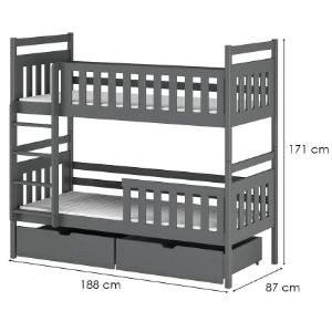 Obrazek Łóżko Monika 80x180 graphite