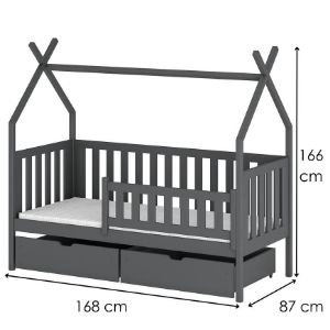 Obrazek Łóżko Domek Simba 80x160 graphite