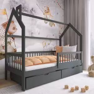 Obrazek Łóżko Domek Oskar 80x160 graphite