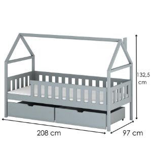 Obrazek Łóżko Domek Domi 90x200 grey 