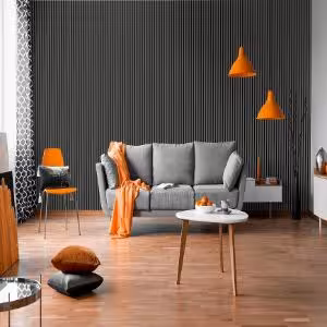 Obrazek Akustyczne lamele na filcu szary 21x300x2650mm