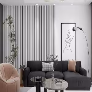 Obrazek Akustyczne lamele na filcu biały 21x300x2650mm