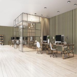 Obrazek Akustyczne lamele na filcu złoty 21x300x2650mm