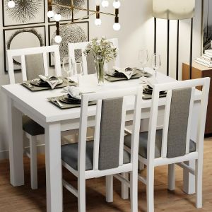 Obrazek Zestaw stół i krzesła KPL 1+4 BOSS 14 biały/szary