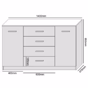 Obrazek Komoda DUO 2D4S dąb wotan