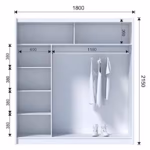 Obrazek Szafa ART 180 biały/artisan