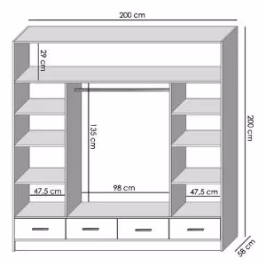 Obrazek Szafa Sophie 200 sonoma