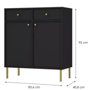 Obrazek Komoda Tokyo 2  2F 2S czarny grafit 826