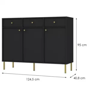 Obrazek Komoda Tokyo 2  3F 3S czarny grafit 827