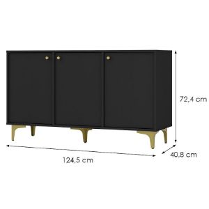 Obrazek Komoda Tokyo 1 3F czarny grafit 813