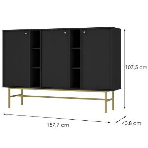Obrazek Komoda Tokyo 3 3D czarny grafit 823