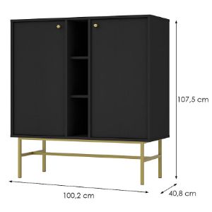 Obrazek Komoda Tokyo 3 2D czarny grafit 822