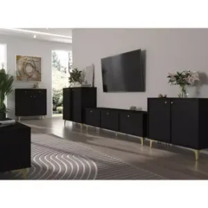 Obrazek Szafka RTV Tokyo 1 2K czarny grafit 302