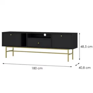 Obrazek Szafka RTV Tokyo 3 2K 1S czarny grafit 313