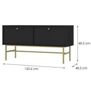Obrazek Szafka RTV Tokyo 3 2K czarny grafit 302