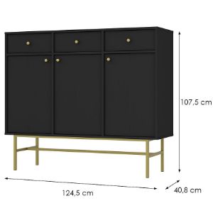 Obrazek Komoda Tokyo 3 3F 3S czarny grafit 827