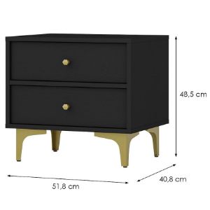 Obrazek Stolik Nocny Tokyo 1 2S czarny grafit 801