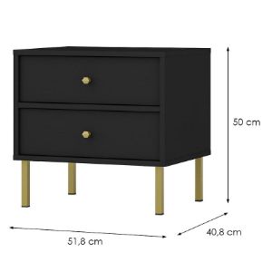 Obrazek Stolik Nocny Tokyo 2 2S czarny grafit 801