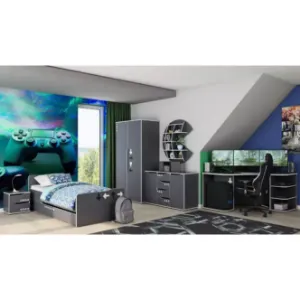 Obrazek Garderoba Matrix 2D grafit/biały