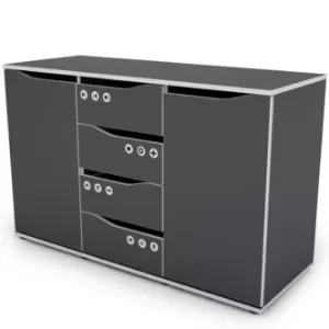 Obrazek Komoda Matrix 120 4S 2D grafit/biały