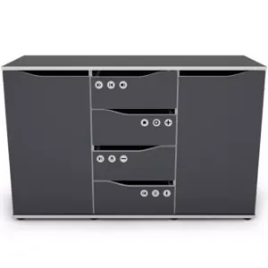 Obrazek Komoda Matrix 120 4S 2D grafit/biały