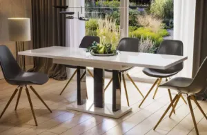 Obrazek Stół rozkładany Appia-210  cz noga  biały połysk